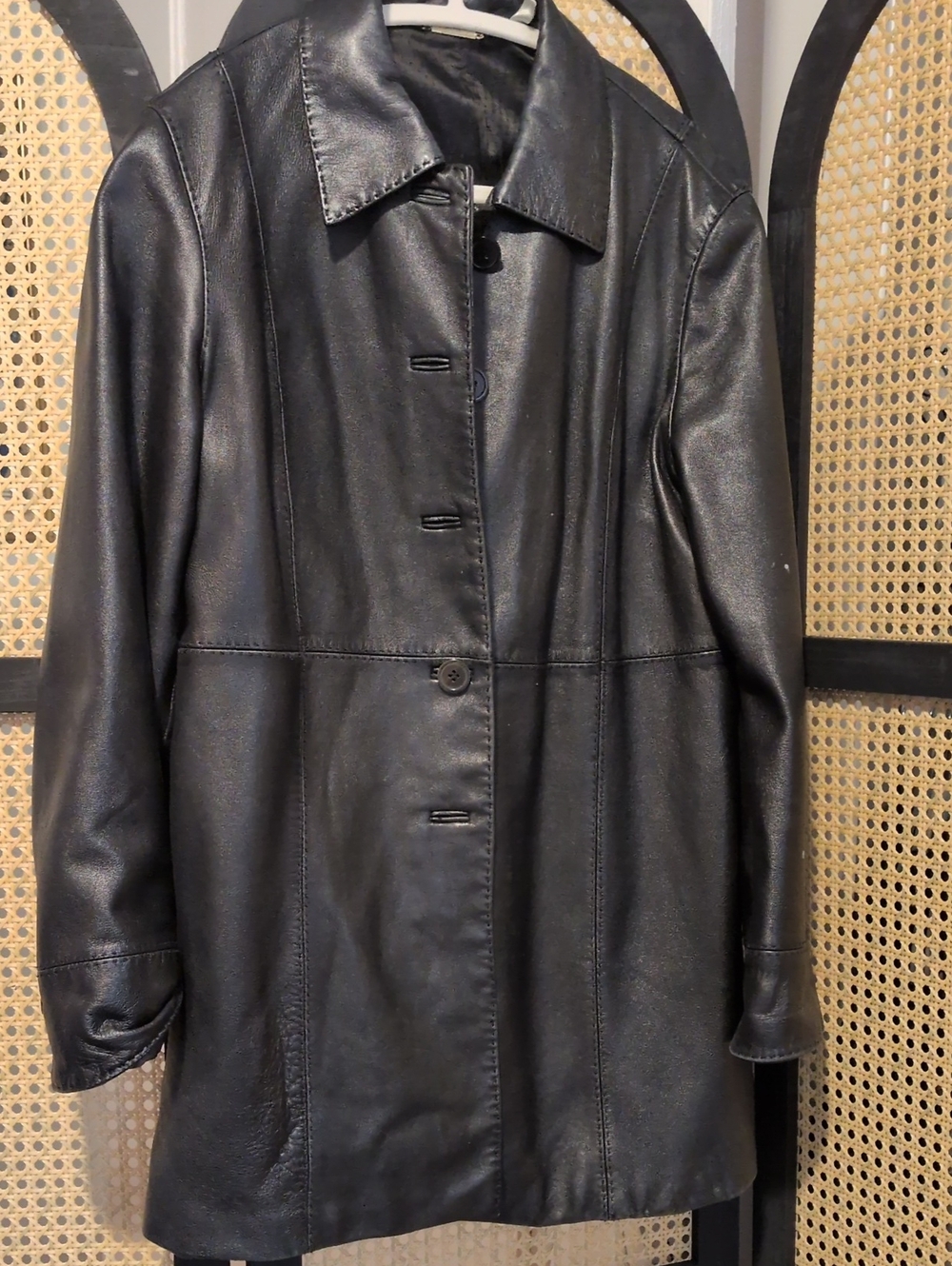 Sigrid Olson Black Leather Women's Coat